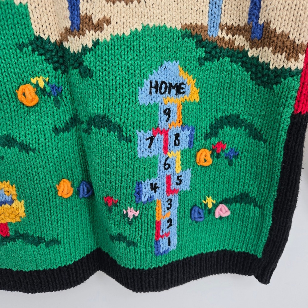 Vintage 90s Womens M Cardigan Sweater Teacher Back To School Kids Education - Picture 15 of 16
